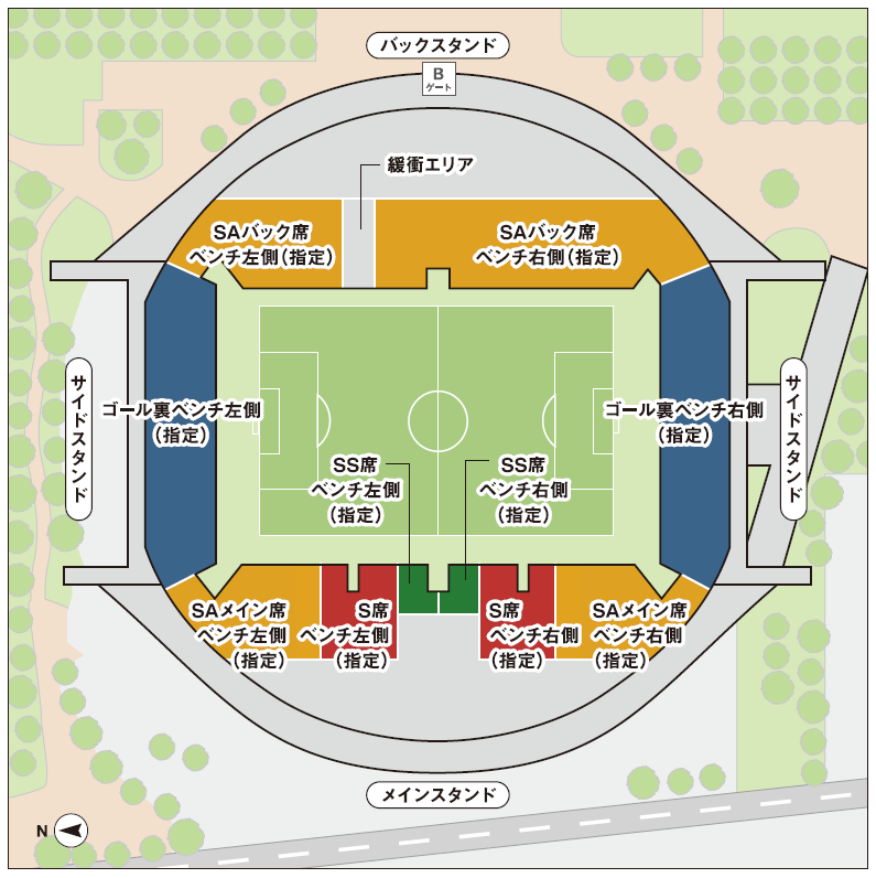 ノエビアスタジアム神戸座席図