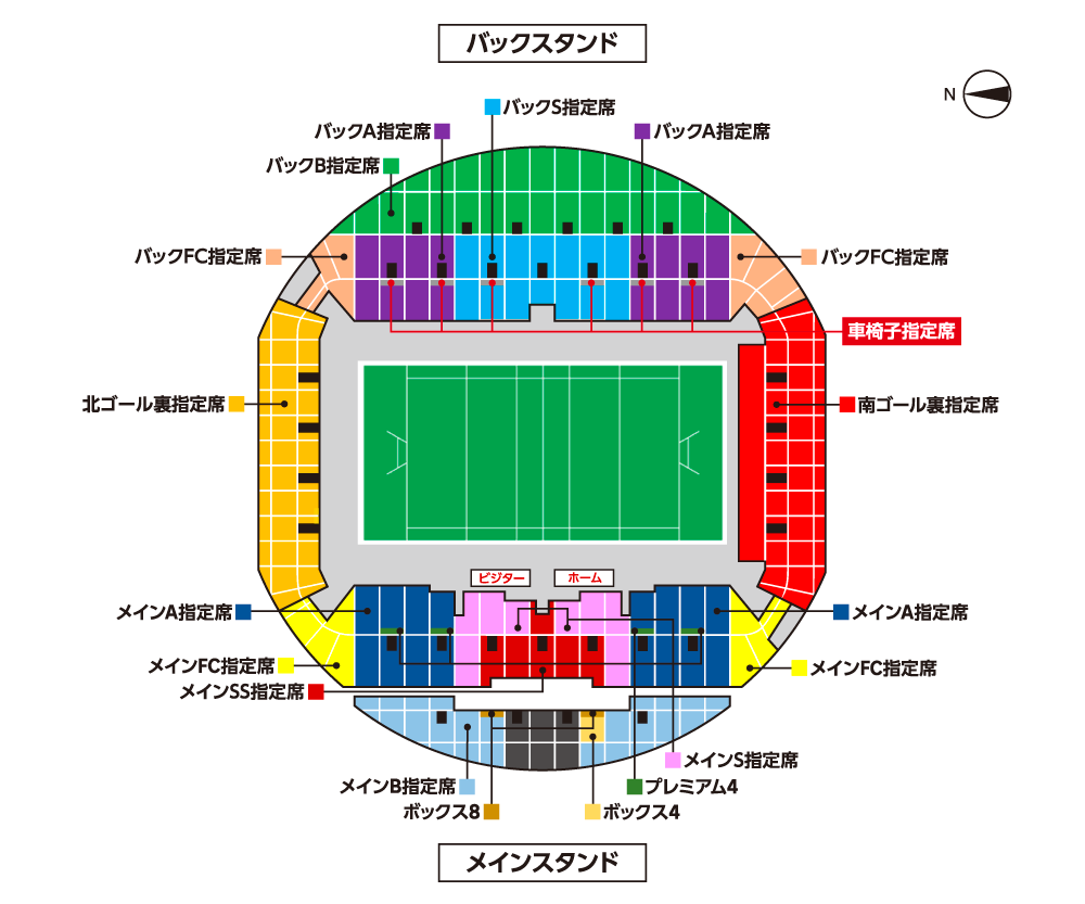 ノエビアスタジアム神戸座席図
